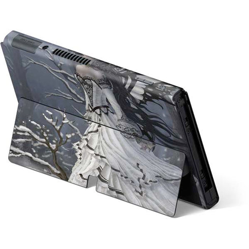 Fairy with Owl in Snow by Nene Thomas Nintendo Switch OLED (2021) Skin